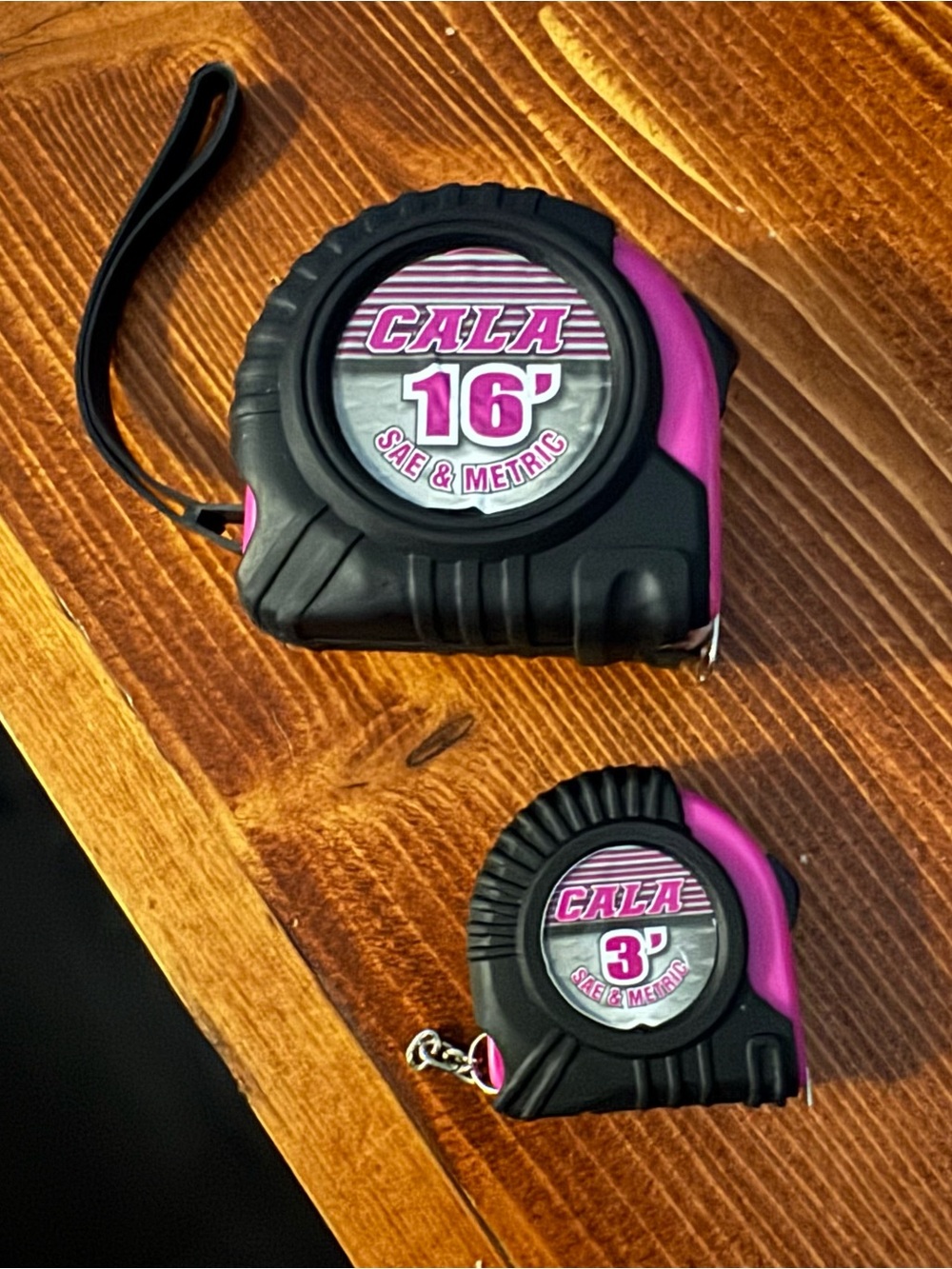 CALA Pink & Black 16' Tape Measure – SAE & Metric